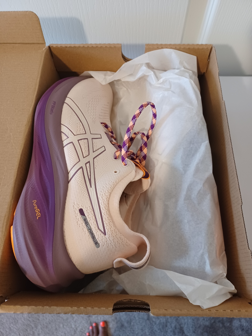 ASICS Women's Blush Pink Running Shoes with Purple Accents - Picture 4 of 14
